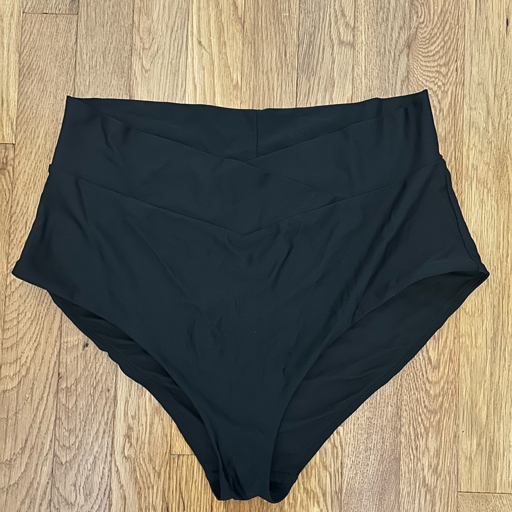 Aerie Charcoal High-Waisted Swim Bottoms